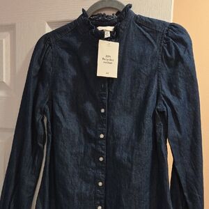 H&M Dark Blue Button Down Shirt